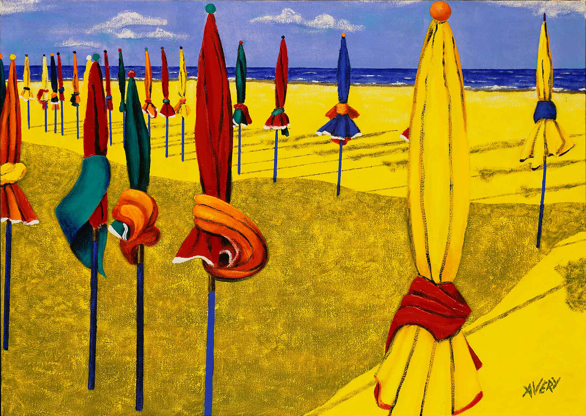 Lauren Avery Hutton | Deauville 1, Before Territory is Claimed, oil and sand, 40x30, 2001