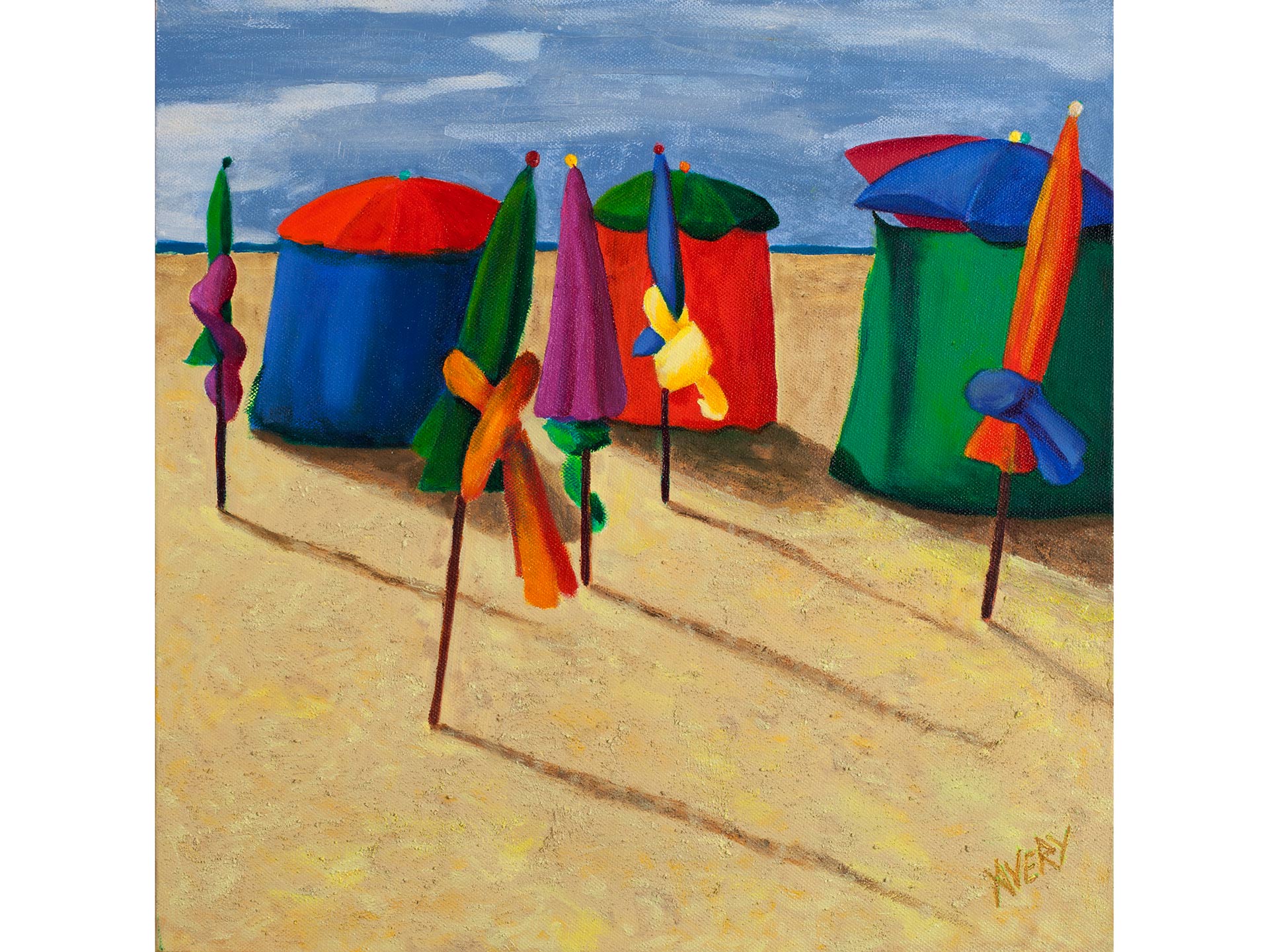 Lauren Avery Hutton | Deauville 7, Late Day, oil and sand, 16x16, 2012