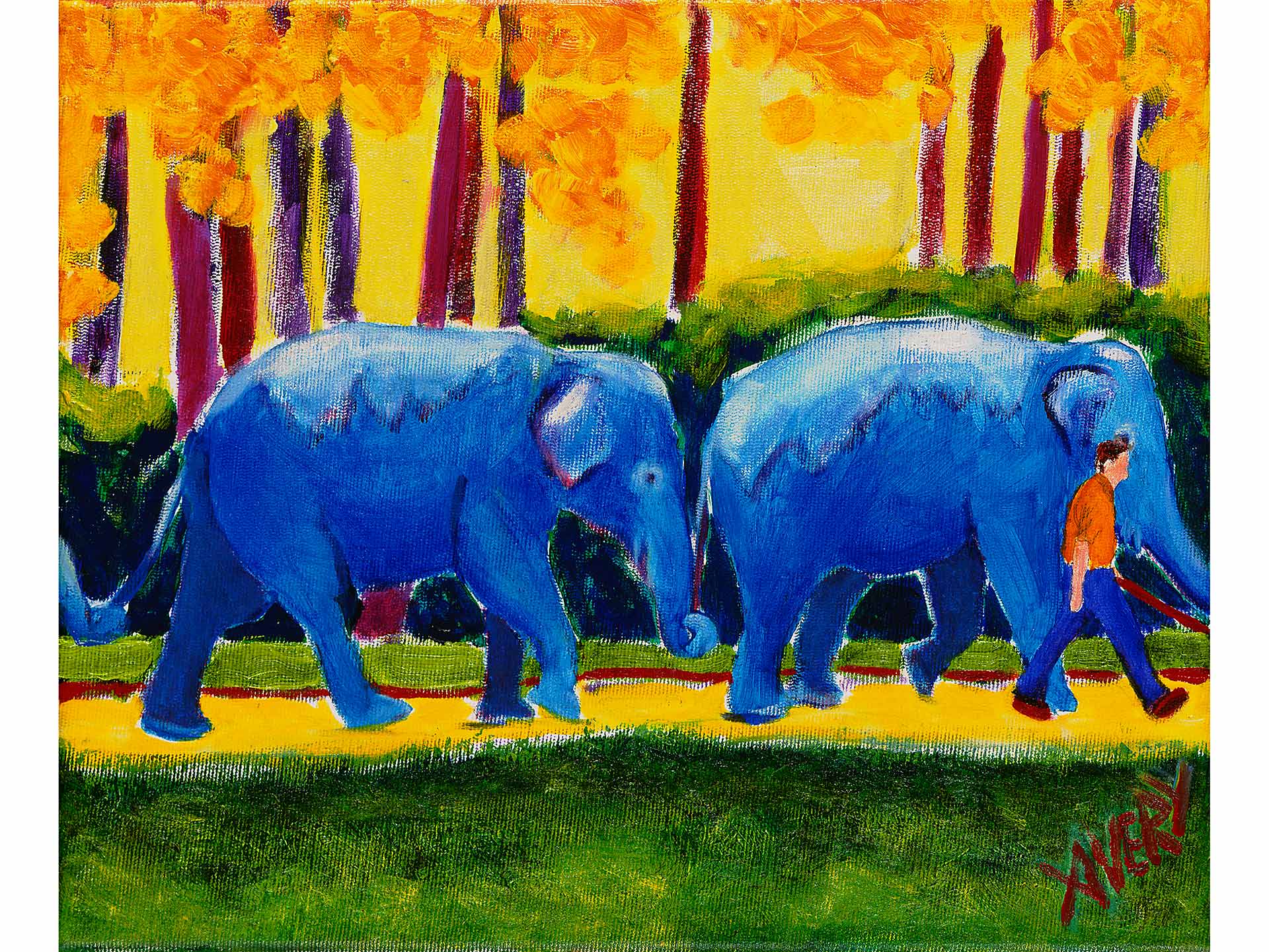 Lauren Avery Hutton | Elephant Walk, oil, 12x10, 2003