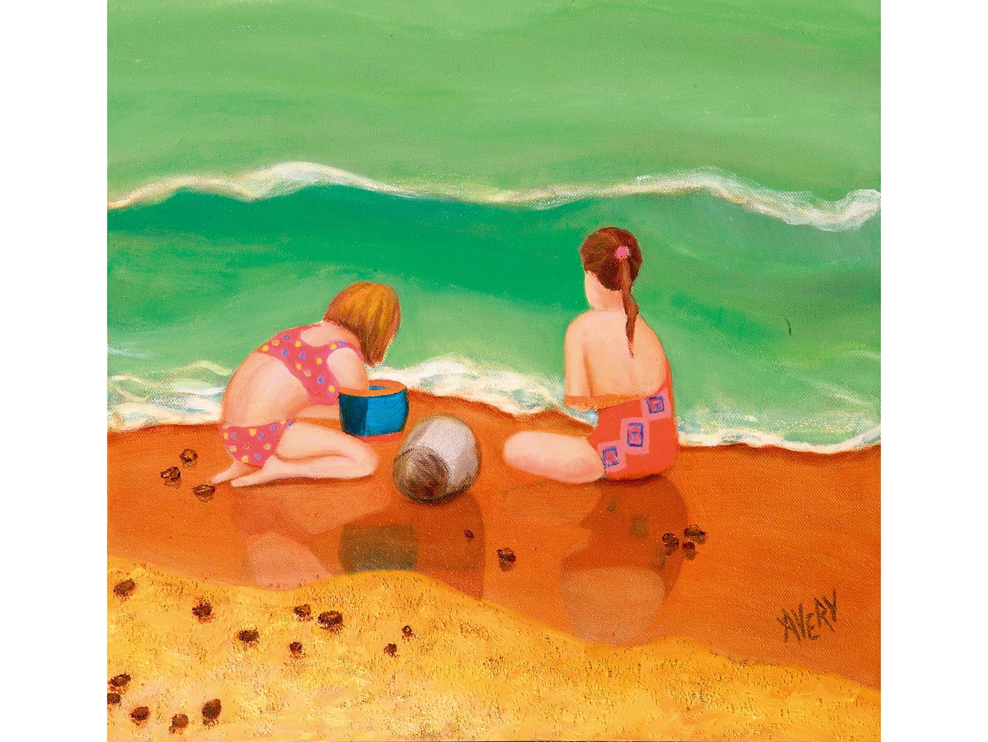 Lauren Avery Hutton | Frinton on Sea, oil and sand, 16x16, 2003
