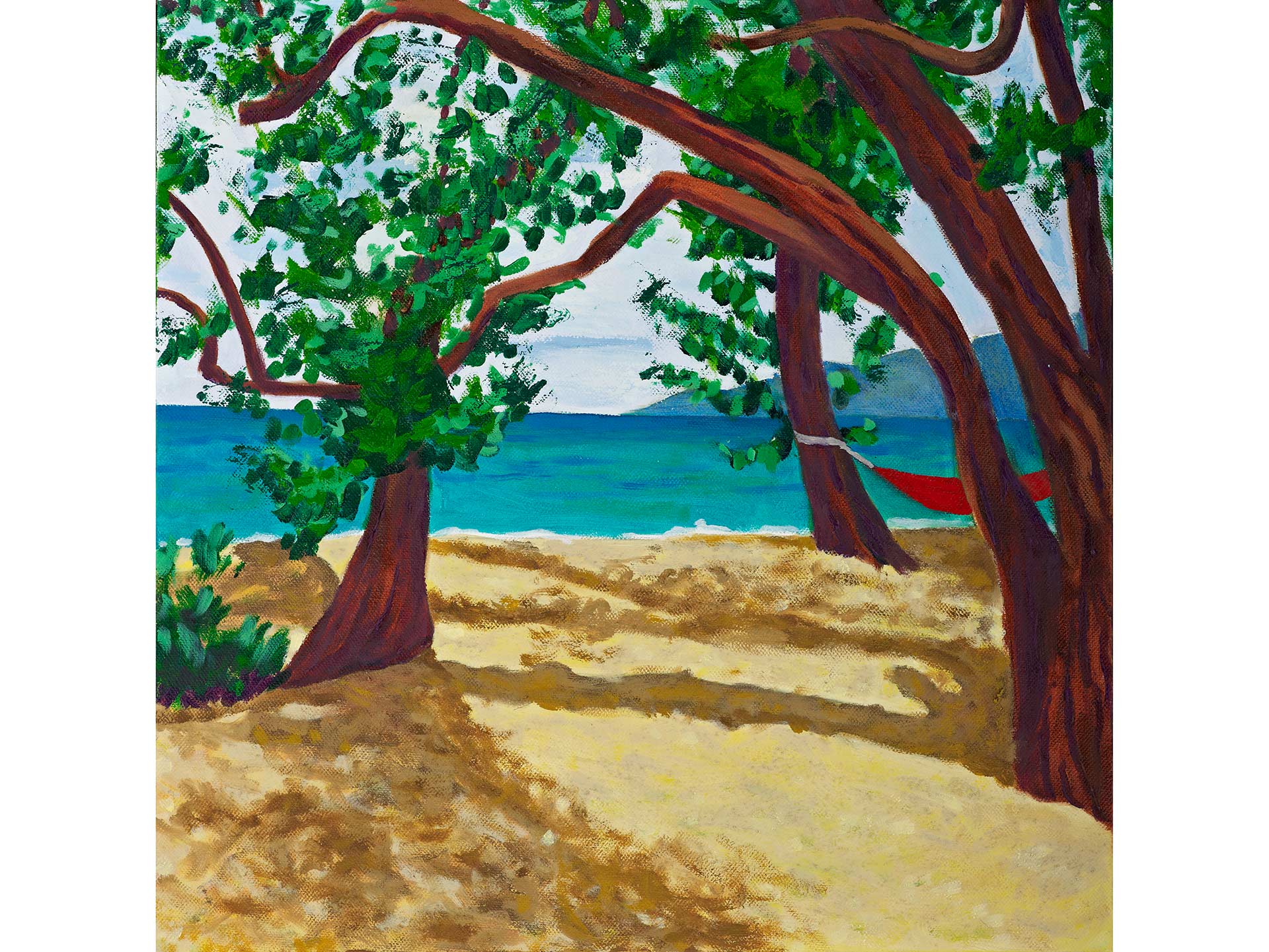 Lauren Avery Hutton | Grenada, oil and sand, 16x16, 2013
