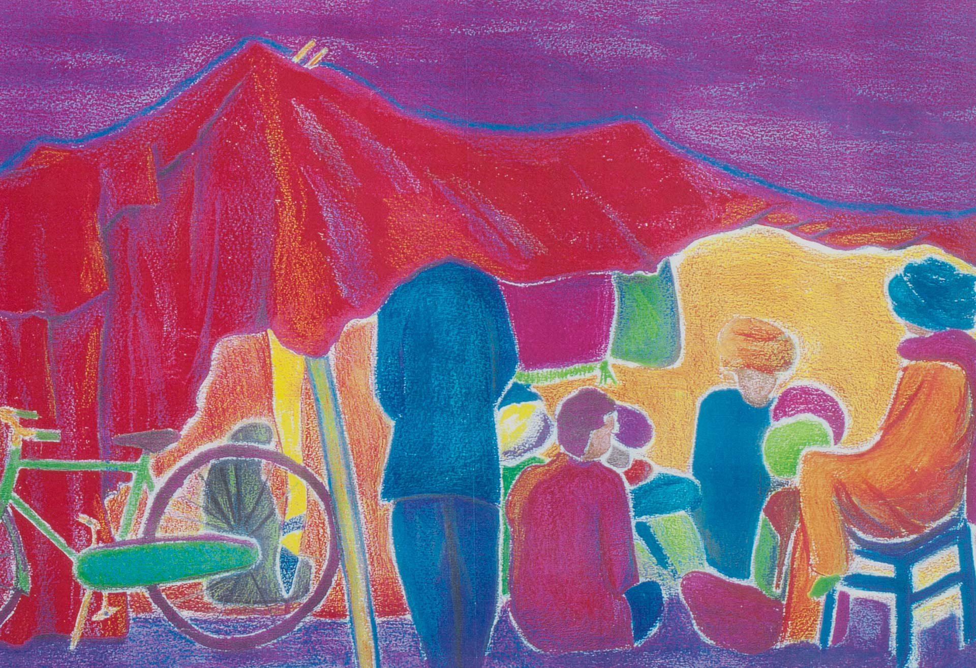Lauren Avery Hutton | Karachi Nomads | watercolor | 12x16 | 2003