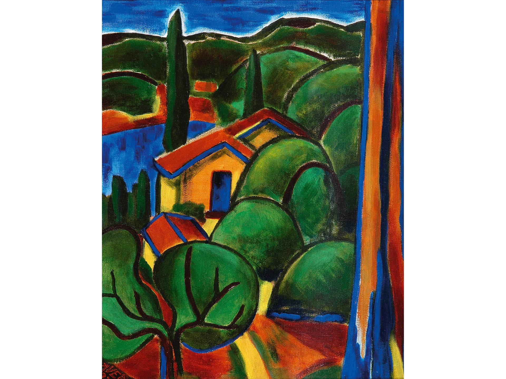 Lauren Avery Hutton | Ode to Derain, Paysage a Cassis, acrylic, 20x21, 1979