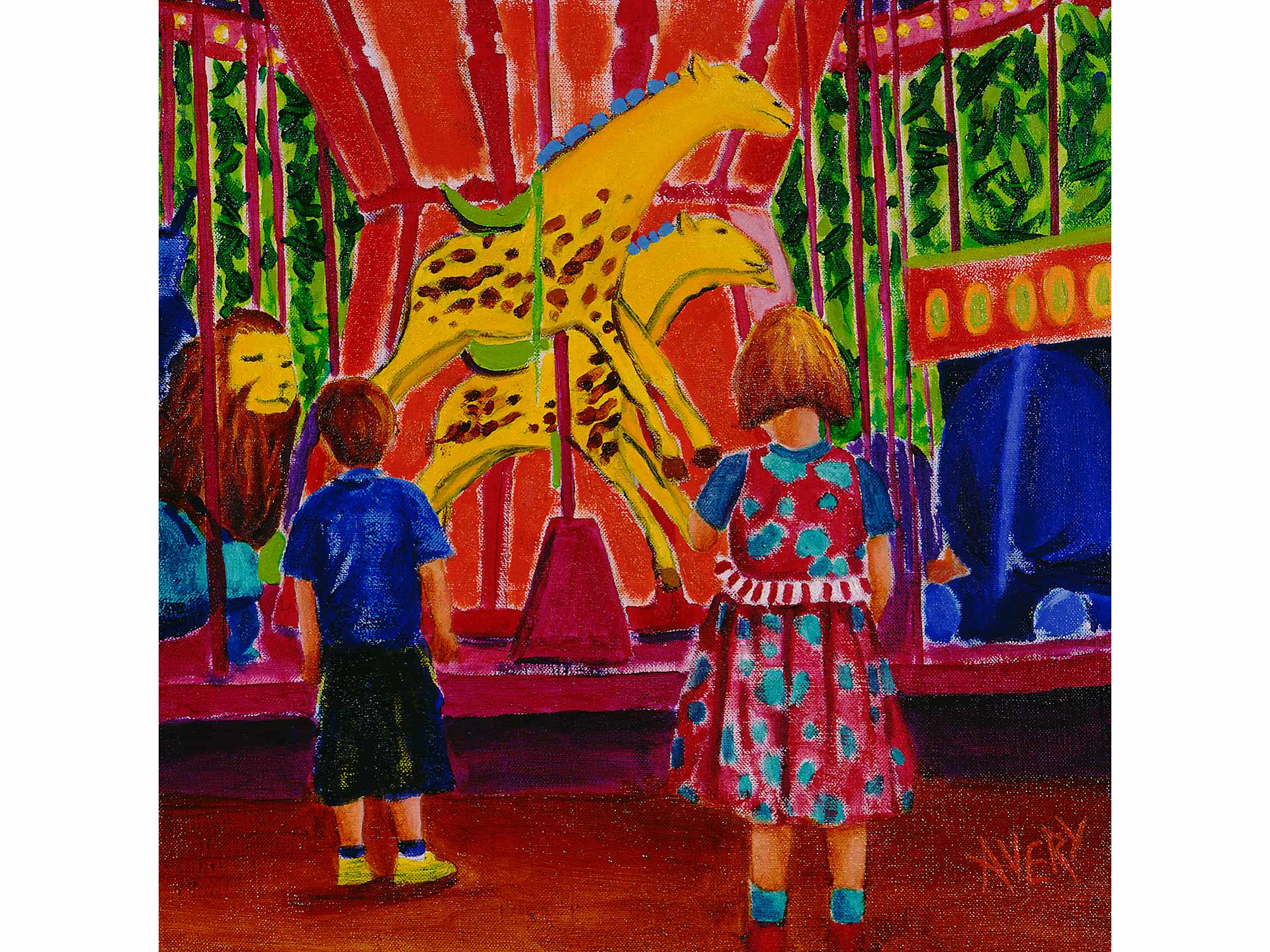 Lauren Avery Hutton | Parc du Champ de Mars Carousel, oil, 12x12, 2002