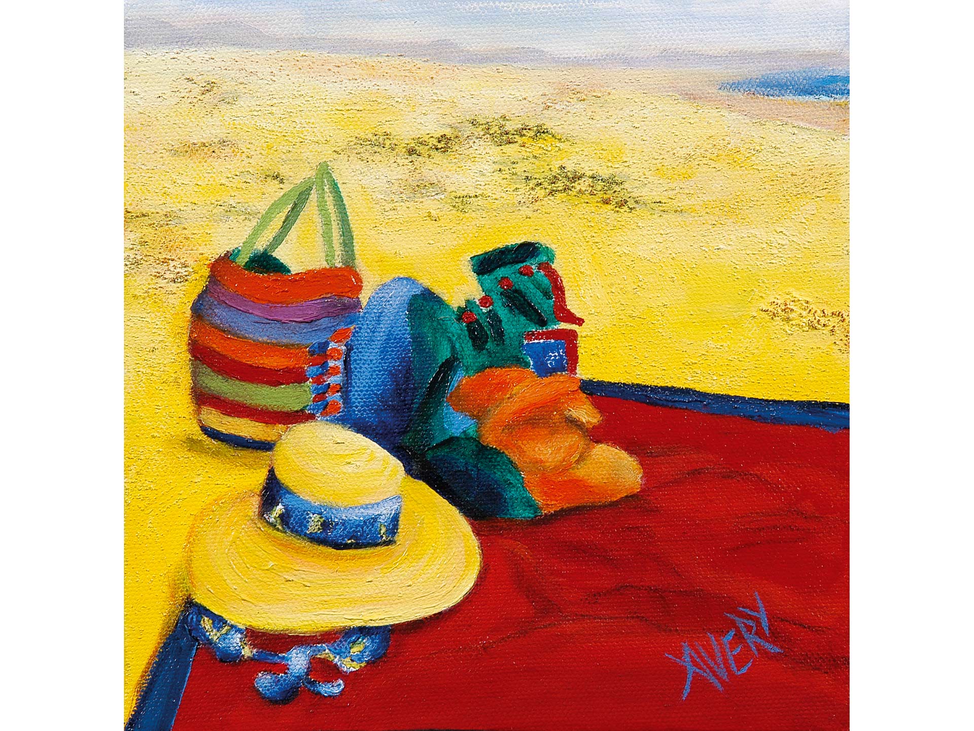 Lauren Avery Hutton | Parsons Beach, oil and sand, 16x16, 2003