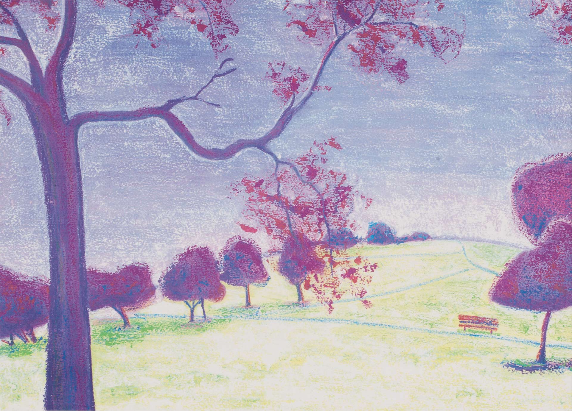 Lauren Avery Hutton | Primrose Hill, Easter, watercolor, 16x12, 1999