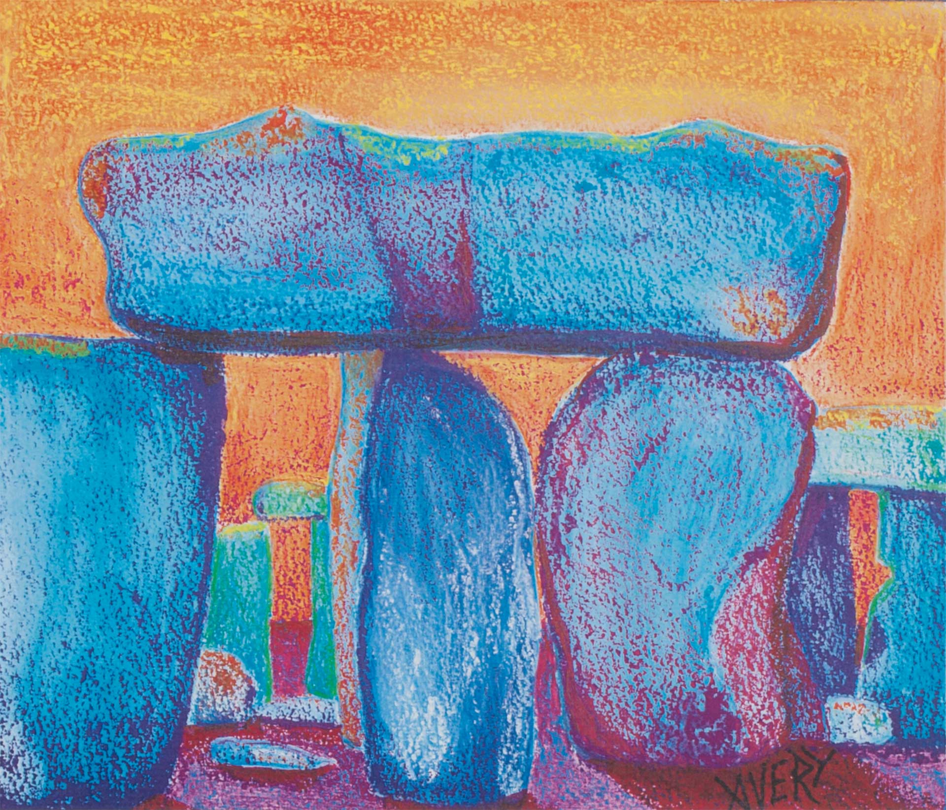 Lauren Avery Hutton | Stonehenge, watercolor, 12x12